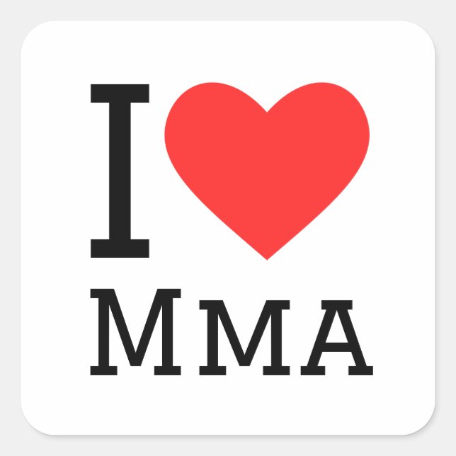 Sticker Carré J'aime le mixed martial art (Devant)
