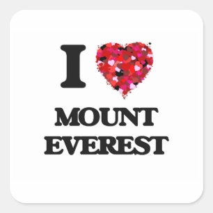 Sticker Carré J'aime le mont Everest