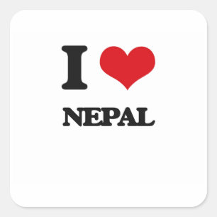 Sticker Carré J'aime le Népal