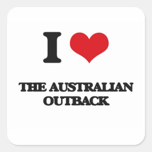 Sticker Carré J'aime le Outback australien