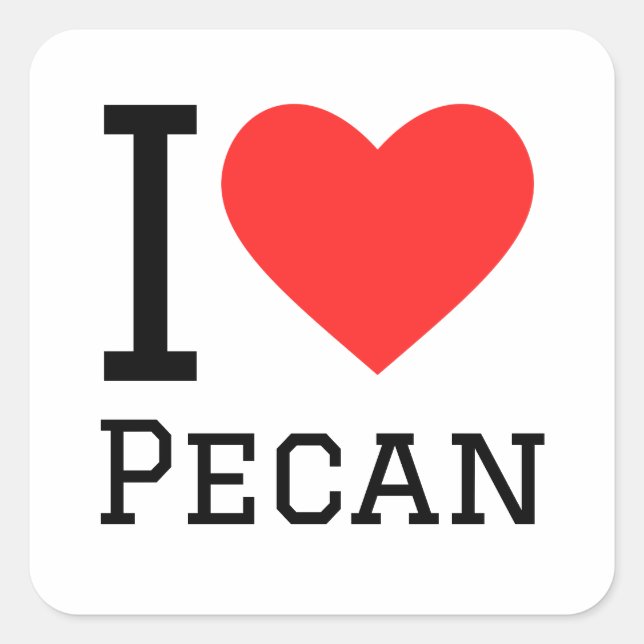 Sticker Carré J'aime le pacan (Devant)