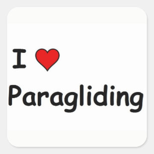 Sticker Carré J'Aime Le Parapente