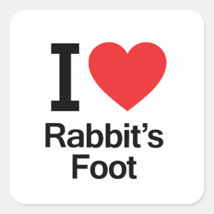 Sticker Carré J'aime le pied du lapin