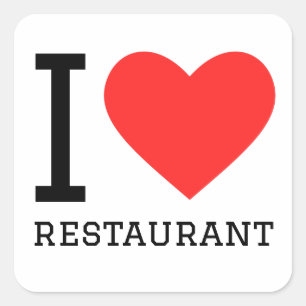 Sticker Carré J'aime le restaurant