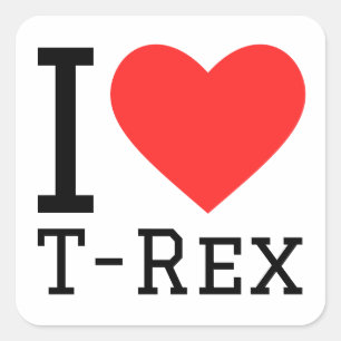 Sticker Carré J'aime le rex