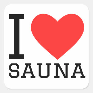 Sticker Carré J'aime le sauna