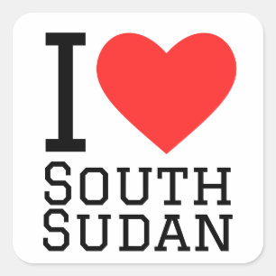 Sticker Carré J'aime le sud du Soudan