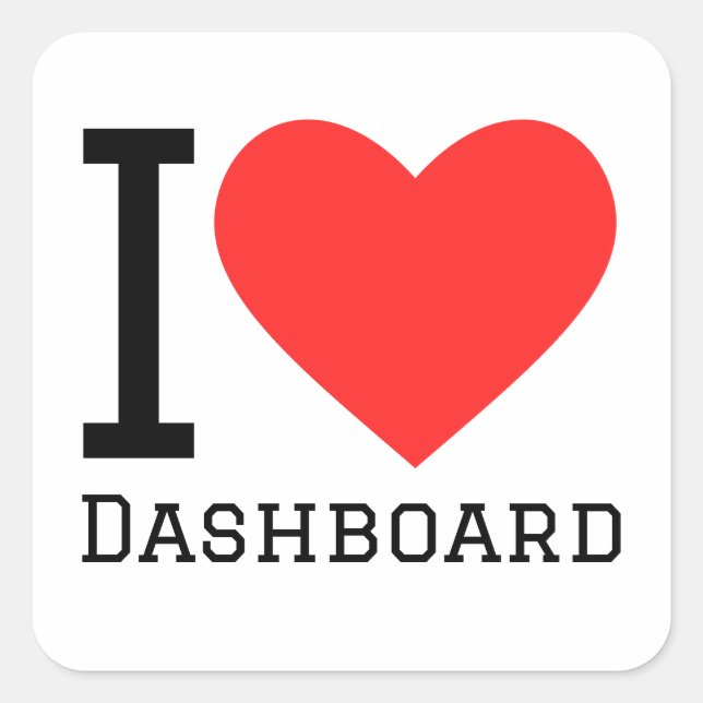 Sticker Carré J'aime le tableau de bord (Devant)