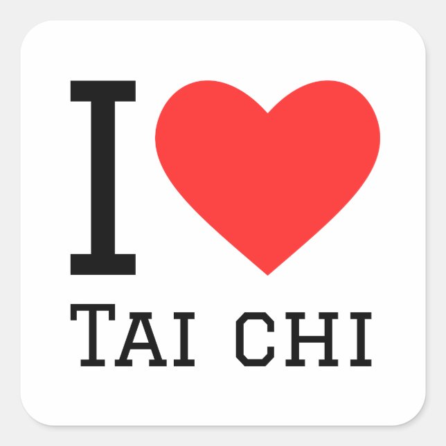Sticker Carré J'aime le tai chi (Devant)