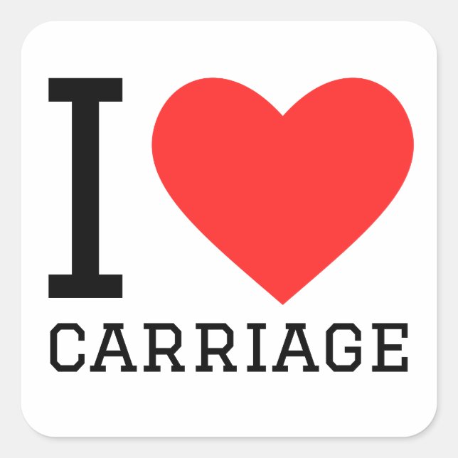 Sticker Carré J'aime le transport (Devant)