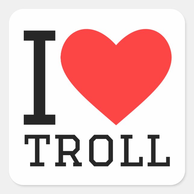 Sticker Carré J'aime le troll (Devant)