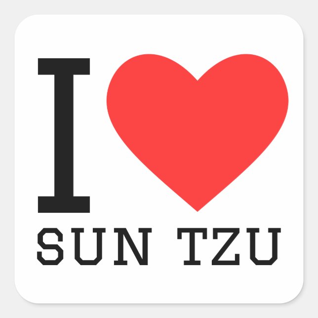 Sticker Carré J'aime le tzu soleil (Devant)