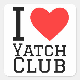 Sticker Carré J'aime le yatch club