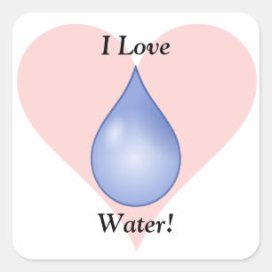 Sticker Carré J'Aime L'Eau !