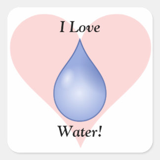 Sticker Carré J'Aime L'Eau !