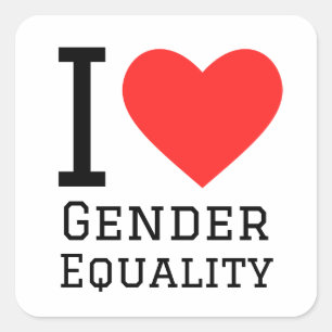 Sticker Carré J'aime l'égalité des sexes