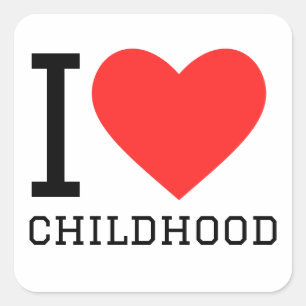 Sticker Carré J'aime l'enfance