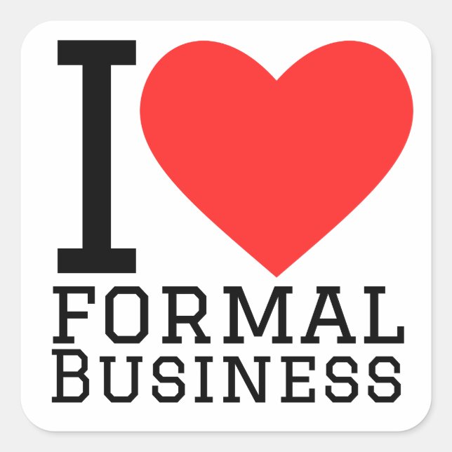 Sticker Carré J'aime les affaires formelles (Devant)