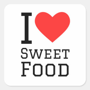 Sticker Carré J'aime les aliments sucrés