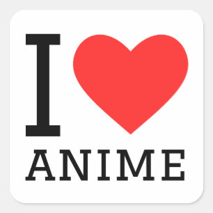 Sticker Carré J'aime les anime