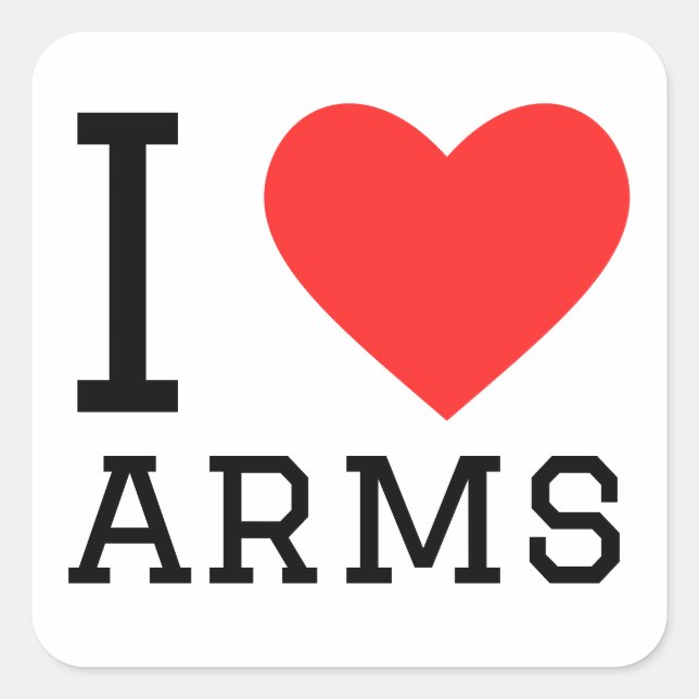 Sticker Carré J'aime les bras (Devant)