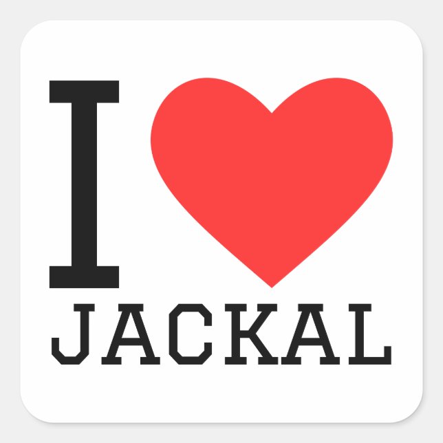 Sticker Carré J'aime les chacals (Devant)