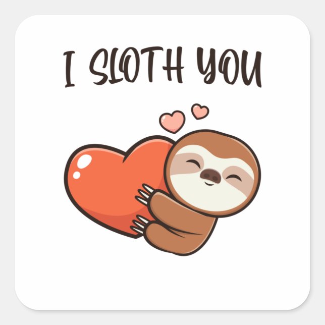 Sticker Carré J'aime les coeurs (Devant)