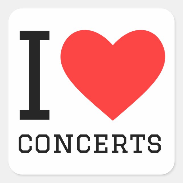 Sticker Carré J'aime les concerts (Devant)