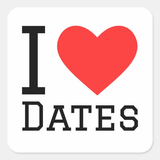 Sticker Carré J'aime les dattes (Devant)