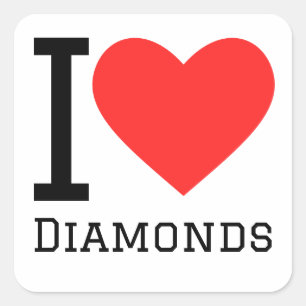 Sticker Carré J'aime les diamants