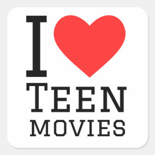 Sticker Carré J'aime les films ados