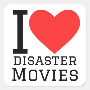 Sticker Carré J'aime les films de catastrophes