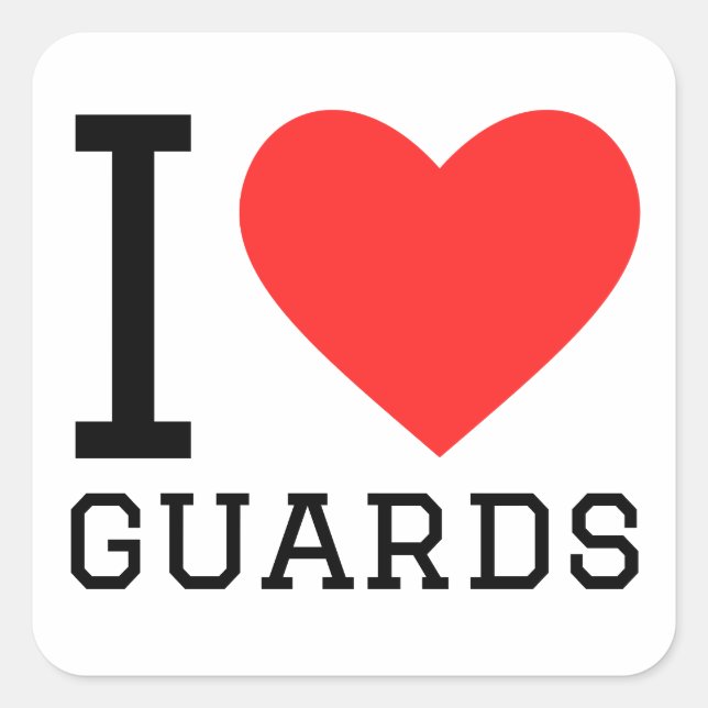 Sticker Carré J'aime les gardes (Devant)
