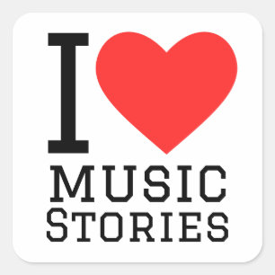 Sticker Carré J'aime les histoires musicales
