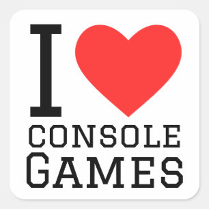 Sticker Carré J'aime les jeux de console