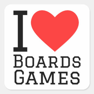 Sticker Carré J'aime les jeux de société