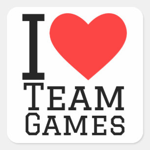 Sticker Carré J'aime les jeux d'équipe
