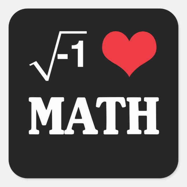 Sticker Carré J'aime les maths (Devant)