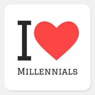 Sticker Carré J'aime les millennials