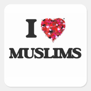 Sticker Carré J'aime les musulmans