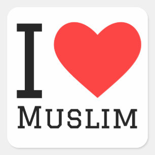 Sticker Carré J'aime les musulmans