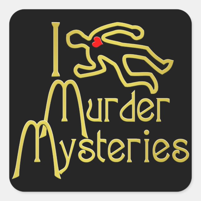 Sticker Carré J'Aime Les Mystères Du Meurtre (Devant)