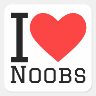 Sticker Carré J'aime les noobs