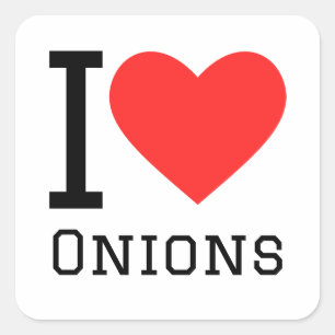 Sticker Carré J'aime les oignons