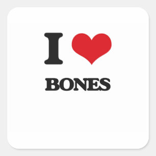 Sticker Carré J'aime les os