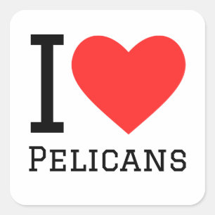 Sticker Carré J'aime les pélicans
