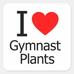 Sticker Carré J'aime les Plantes de gymnaste