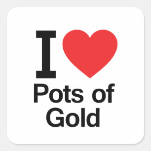 Sticker Carré J'aime les pots d'or