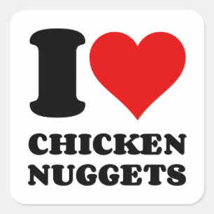 STICKER CARRÉ J'AIME LES POULET NUGGETS