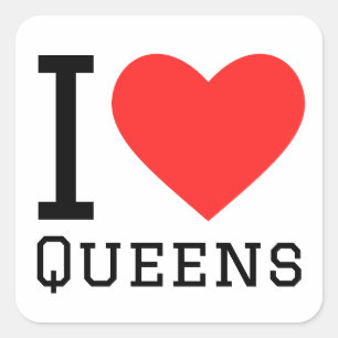 Sticker Carré J'aime les reines